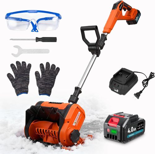Cordless Snow Shovel, Electric Snow Shovel 12" Width 6.7" Depth Cleaning and 20ft Throwing Distance